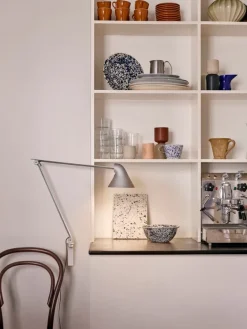 Louis Poulsen NJP wall lamp, long arm, light grey