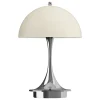 Louis Poulsen Panthella 160 Portable V3 table lamp, opal beige - chrome