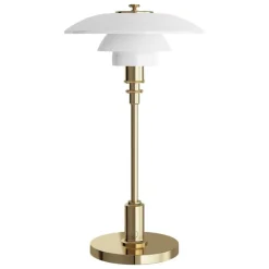 Louis Poulsen PH 2/1 portable table lamp, brass metallised