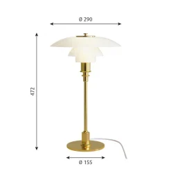 Louis Poulsen PH 3/2 table lamp, metallised brass