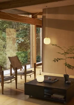 Louis Poulsen VL45 Radiohus portable lamp, brass - pale yellow