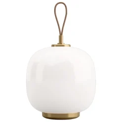 Louis Poulsen VL45 Radiohus portable lamp, brass - white opal glass