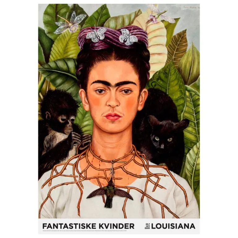 Louisiana Museum of Modern Art Frida Kahlo-Self-portrait with Thorn Necklace and Hummingb. 1940, A1 poster