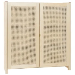 Lundia Classic cabinet w/ rattan doors, 104 x 109 cm, natural