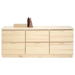 Lundia Classic drawer, 6 drawers, clear lacquered pine