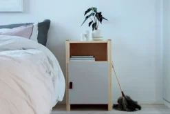 Lundia Classic nightstand with door, pine - cashmere