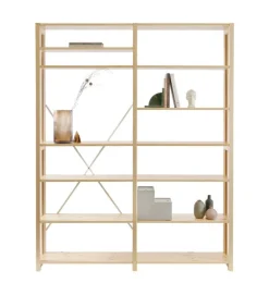 Lundia Classic open shelf, double, natural
