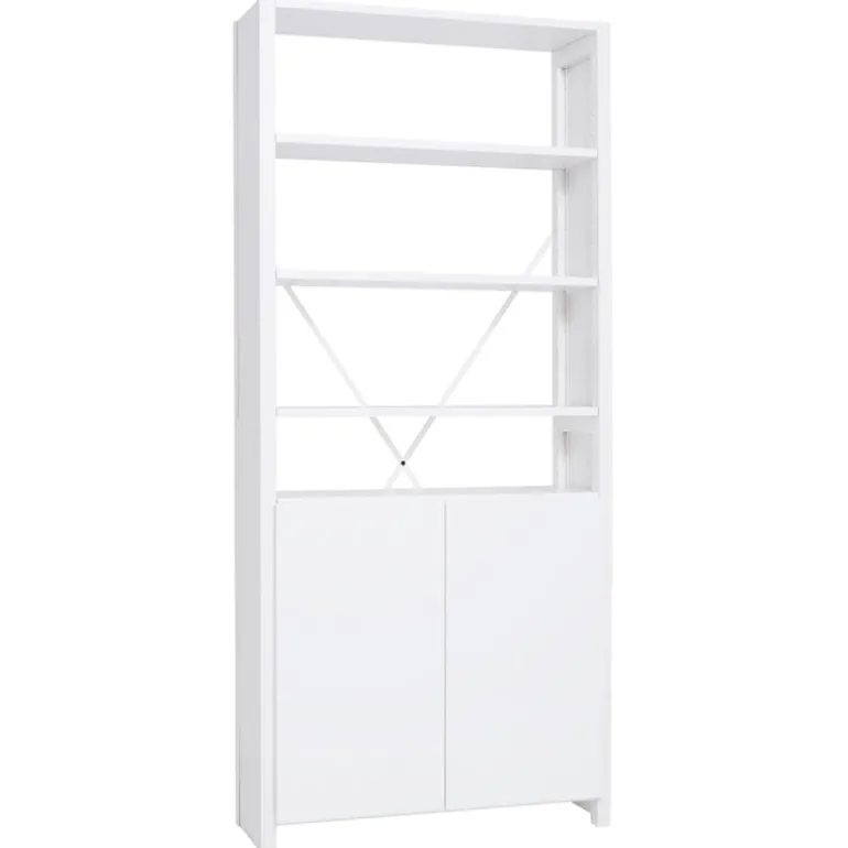 Lundia Classic shelf with doors, high, white