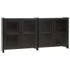 Lundia Classic sideboard with reeded glass doors, black lacquered