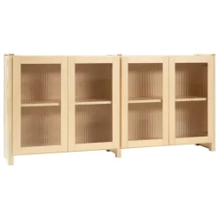 Lundia Classic sideboard with reeded glass doors, natural