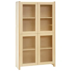 Lundia Classic vitrine, reeded glass, 84 x 149 cm, natural