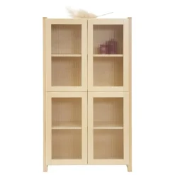 Lundia Classic vitrine, reeded glass, 84 x 149 cm, natural