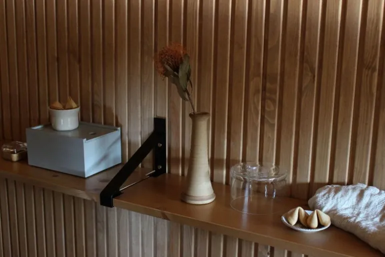 Lundia Classic wall shelf, 2 pcs, black - brown