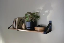 Lundia Classic wall shelf, 80 x 30 cm, black - brown