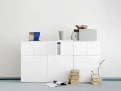 Lundia Fuuga cabinet, 192 cm, large and small doors, white