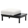 Lundia Hetki ottoman, black base - off white Greenway Plain 001