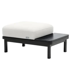 Lundia Hetki ottoman, black base - off white Greenway Plain 001