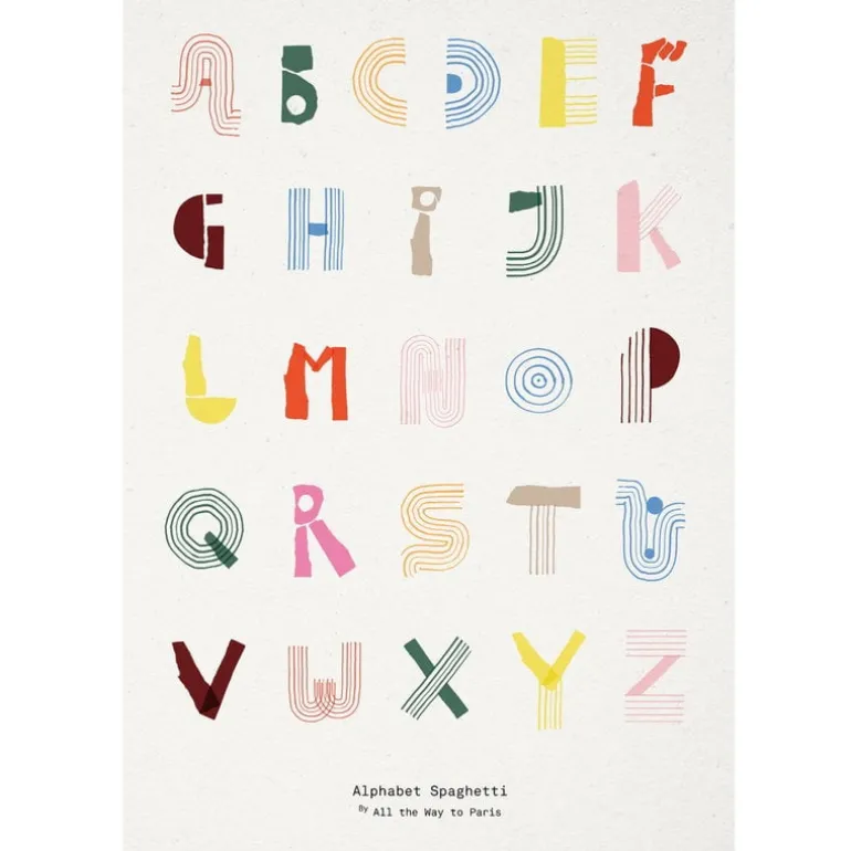 MADO Alphabet Spaghetti poster, 50 x 70 cm, multicolour
