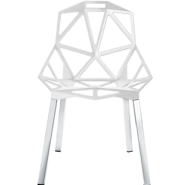 Magis Chair_One, white - polished aluminium legs