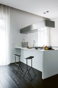 Magis Officina bar stool, medium, galvanized, black