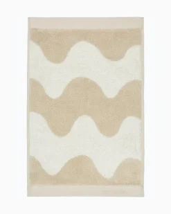 Marimekko Lokki guest towel, beige - white
