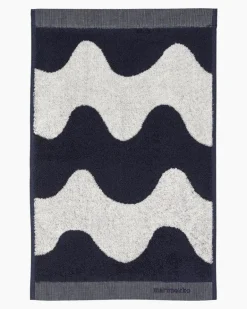 Marimekko Lokki guest towel, off white - dark blue
