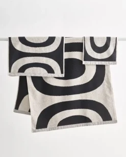 Marimekko Melooni mini towel, charcoal - natural white