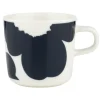 Marimekko Oiva - Iso Unikko coffee cup, 2 dl, white - dark blue