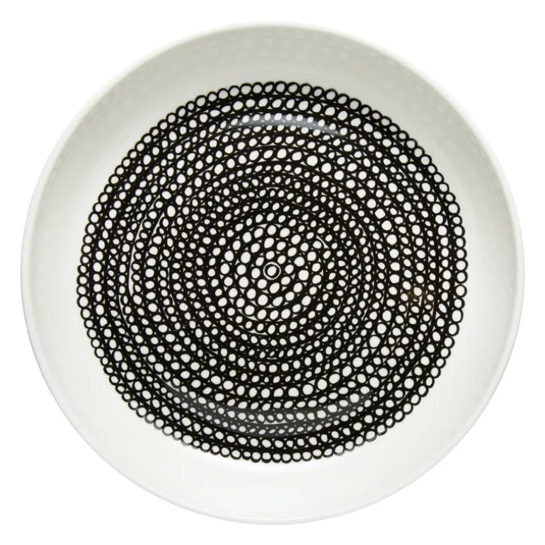 Marimekko Oiva - Räsymatto plate 20,5 cm, white - black
