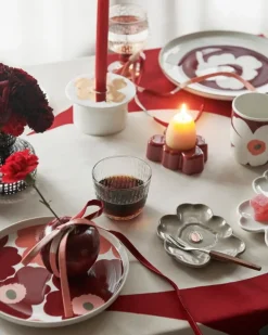 Marimekko Oiva - Unikko candleholder, white - gold