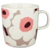 Marimekko Oiva - Unikko mug, 4 dl, white - clay - powder - red