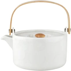 Marimekko Oiva - Unikko tea pot, 0,7 L, off white - white