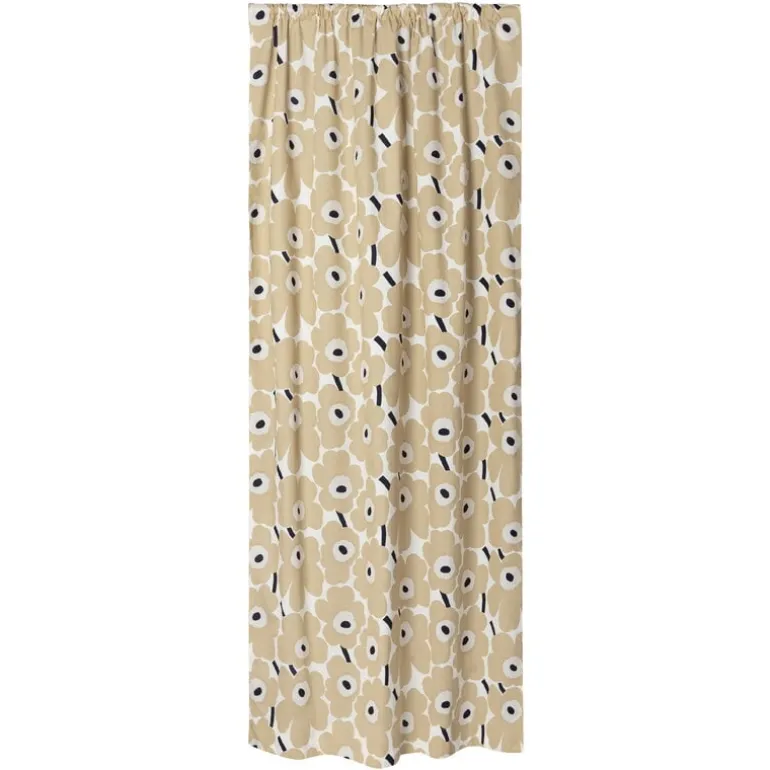 Marimekko Pieni Unikko curtain, 135 x 250 cm, off white-beige-dark blue