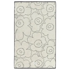 Marimekko Piirto Unikko bath towel, 100 x 160 cm, ivory - black