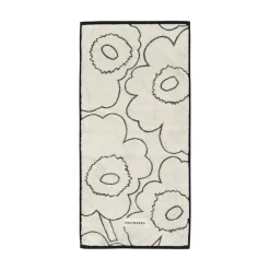 Marimekko Piirto Unikko hand towel, 50 x 100 cm, ivory - black