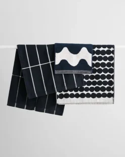 Marimekko Räsymatto hand towel, black - white