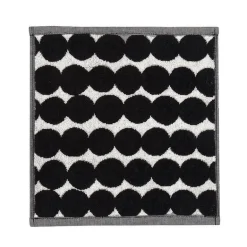 Marimekko Räsymatto mini towel, black - white