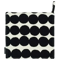 Marimekko Räsymatto pot holder, black - cotton linen