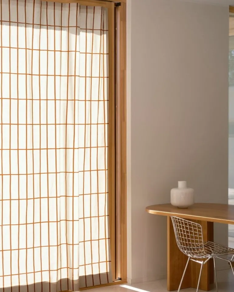 Marimekko Tiiliskivi curtain, 135 x 250 cm, light brown - chestnut