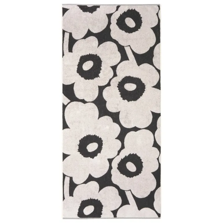 Marimekko Unikko bath towel, grey - off-white