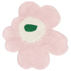 Marimekko Unikko bathroom rug, pink - off-white - green