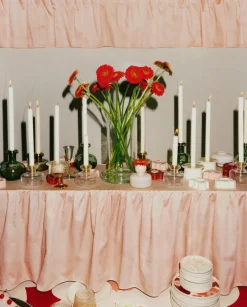 Marimekko Unikko candle holder, set of 2, cobalt blue - white