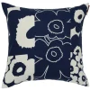 Marimekko Unikko Kollaasi cushion cover, 50 x 50 cm, linen - dark blue