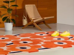 Marimekko Unikko rug, orange red