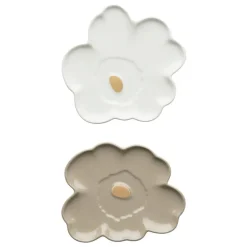 Marimekko Unikko Shape plate, 13 cm, set of 2, terra - white - gold
