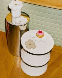 Marimekko Unikko Shape plate, 13 cm, set of 2, terra - white - gold