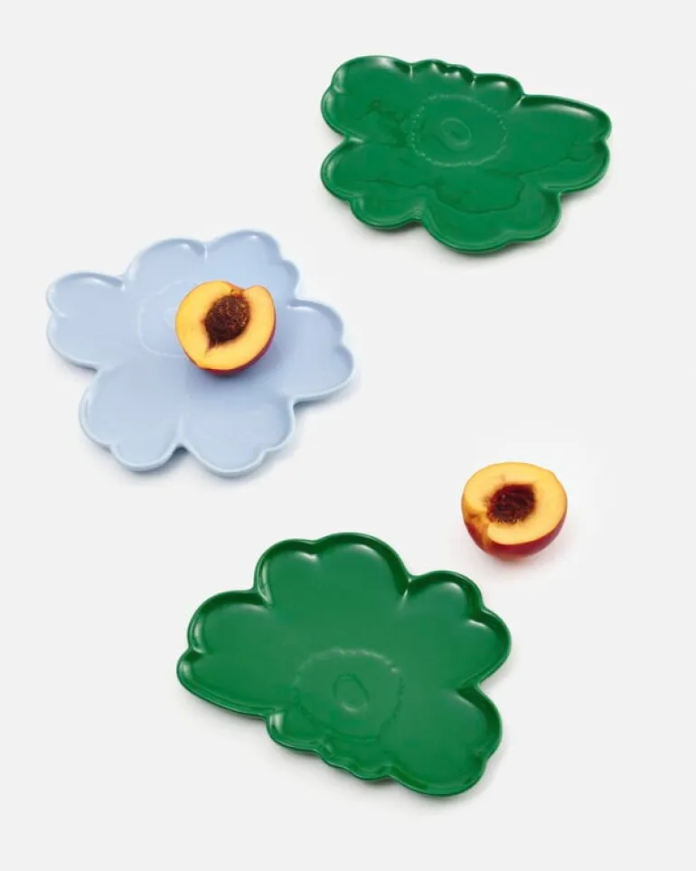 Marimekko Unikko Shape plate, 20 cm, light blue