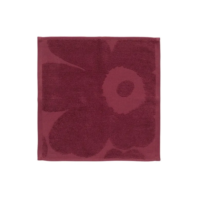 Marimekko Unikko Solid mini towel, 32 x 32 cm, burgundy