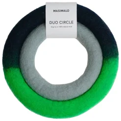 Masimalo Duo Circle dog toy, neon green - blue