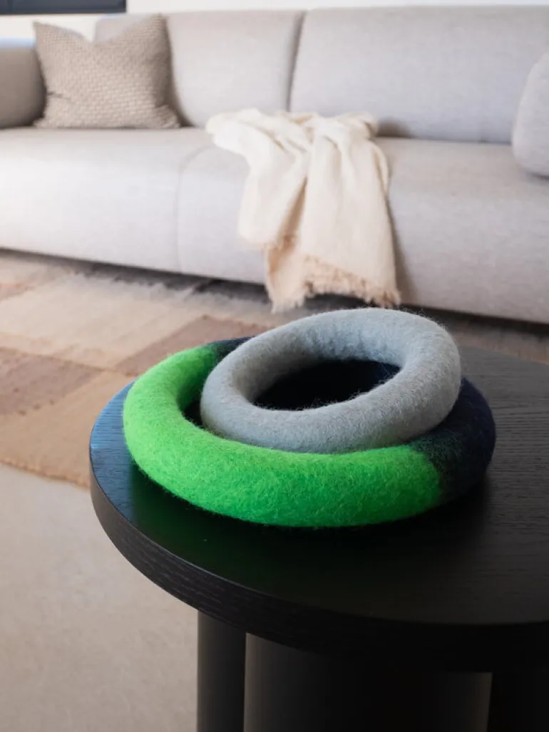 Masimalo Duo Circle dog toy, neon green - blue